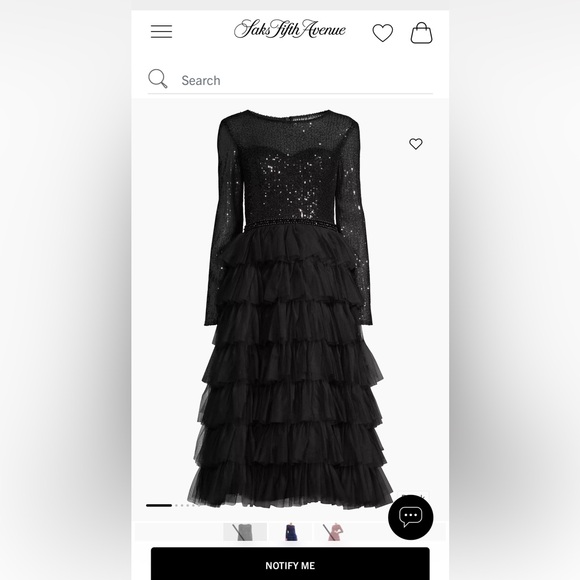 Mac Duggal Dresses & Skirts - Mac Duggal Sequin Tiered Long Sleeve Tulle Cocktail Dress